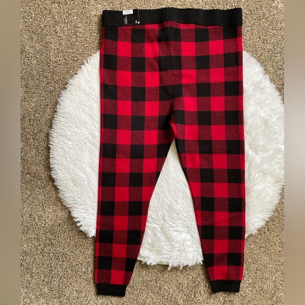 Torrid Checkered Pull On Knit‎ Pants Black Red Elastic Waist Womens Size 2X